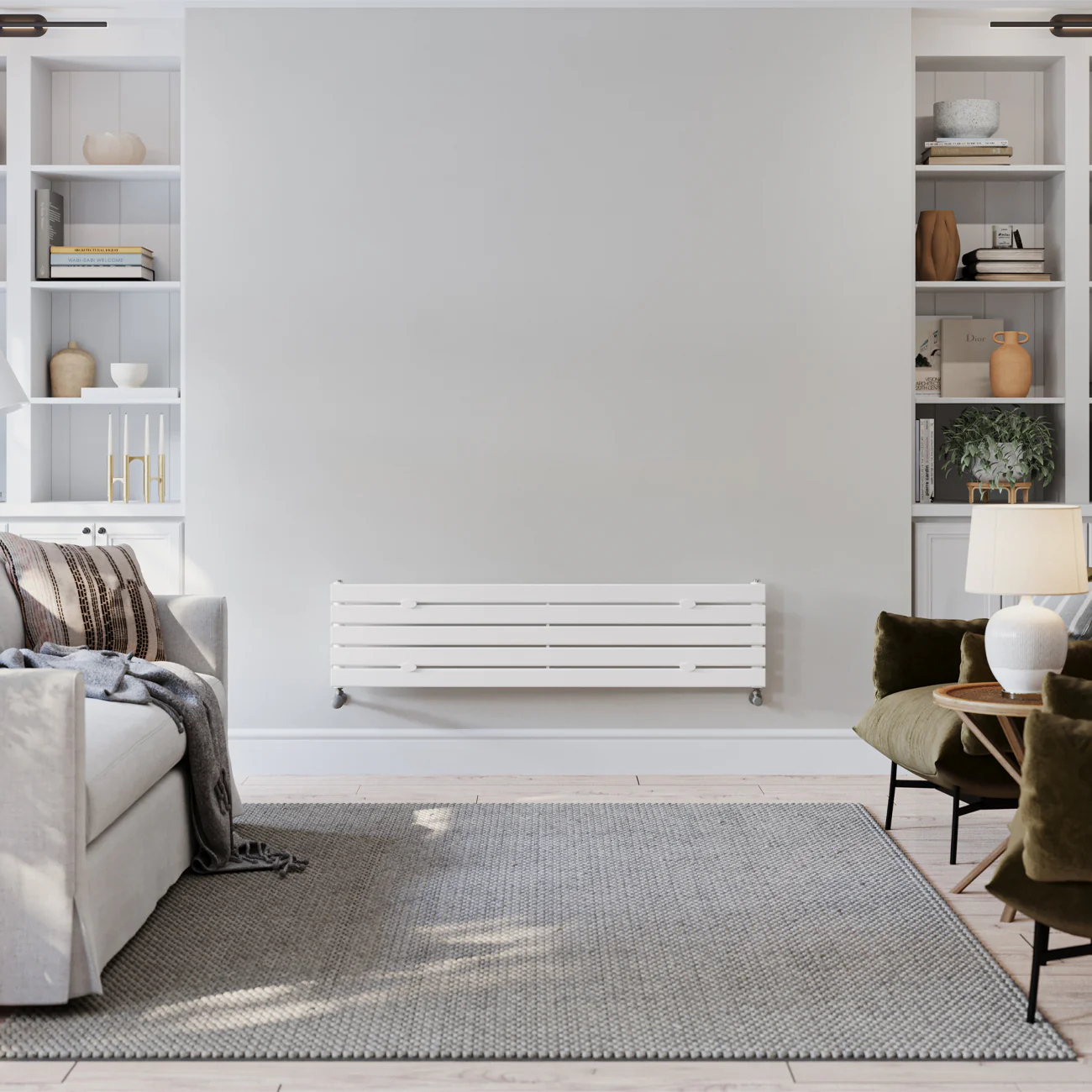 Typhoon Axis - White Horizontal Radiator H340mm x W1400mm Single Panel - Image 2