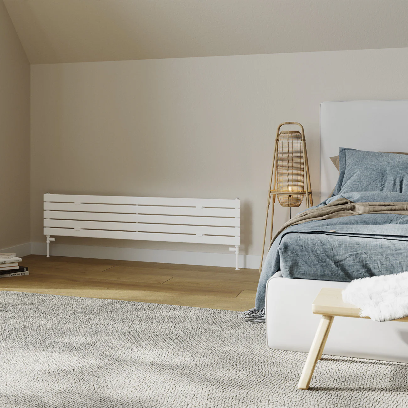 Typhoon Axis - White Horizontal Radiator H340mm x W1600mm Single Panel - Image 2