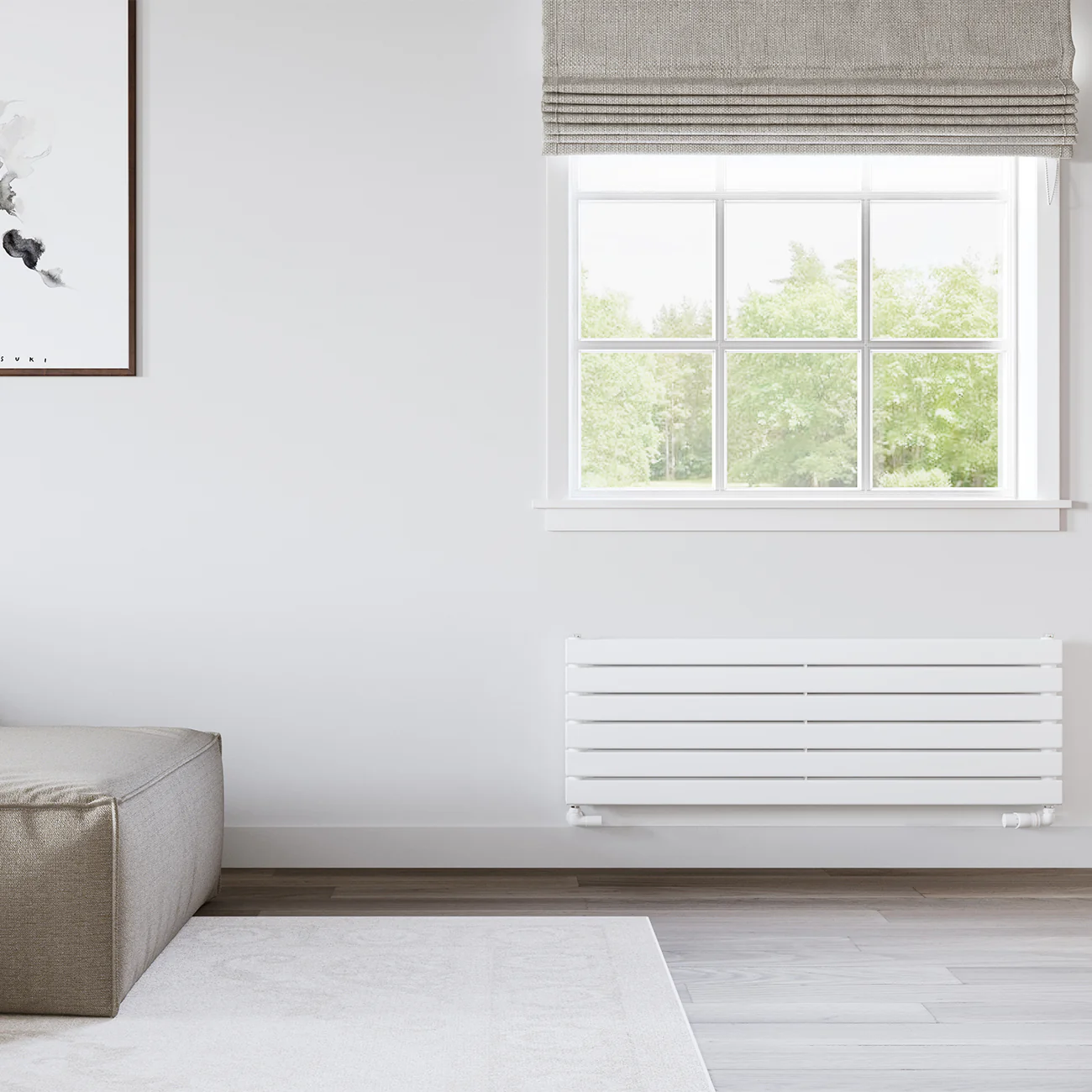 Typhoon Axis - White Horizontal Radiator H408mm x W1200mm Double Panel - Image 2