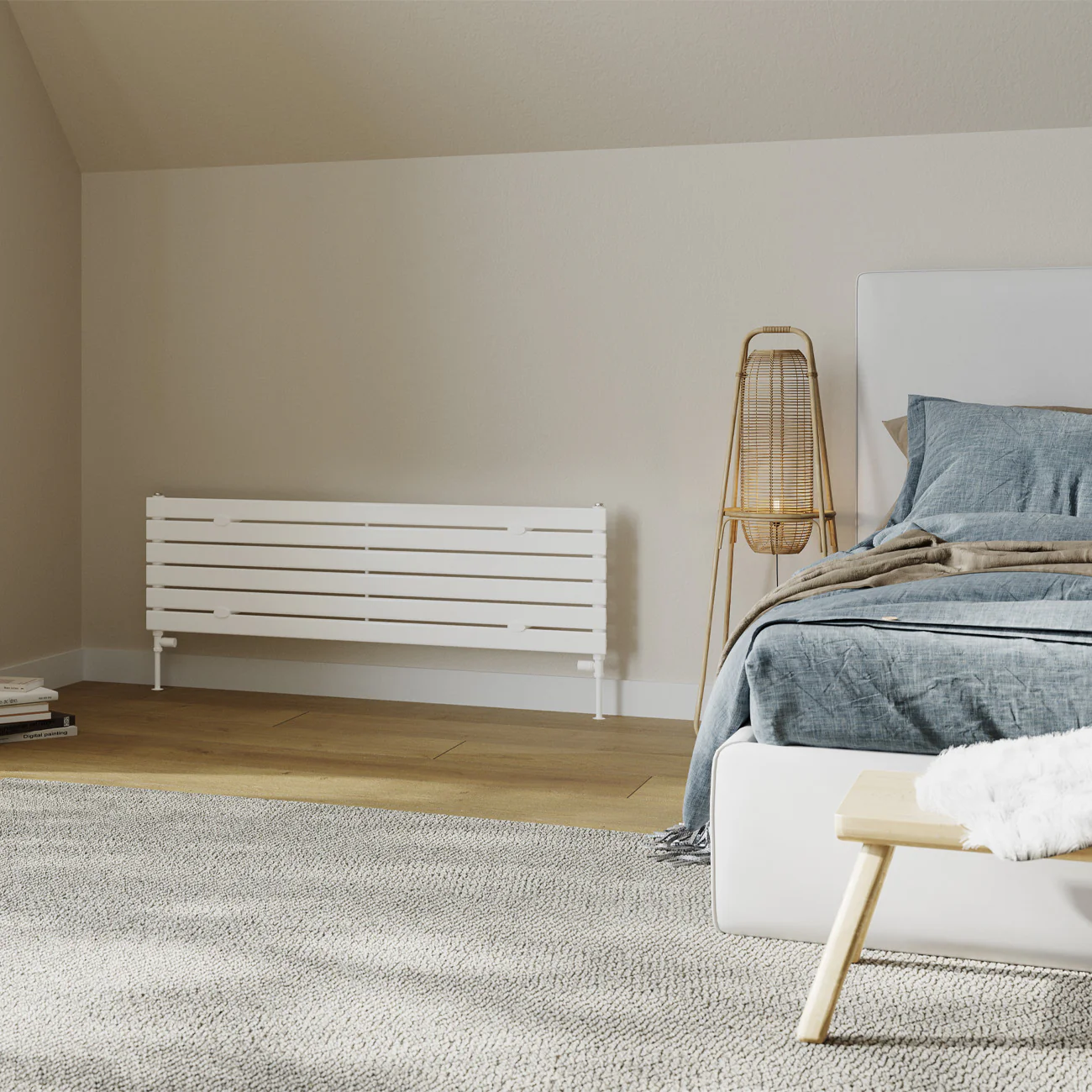 Typhoon Axis - White Horizontal Radiator H408mm x W1400mm Single Panel - Image 2
