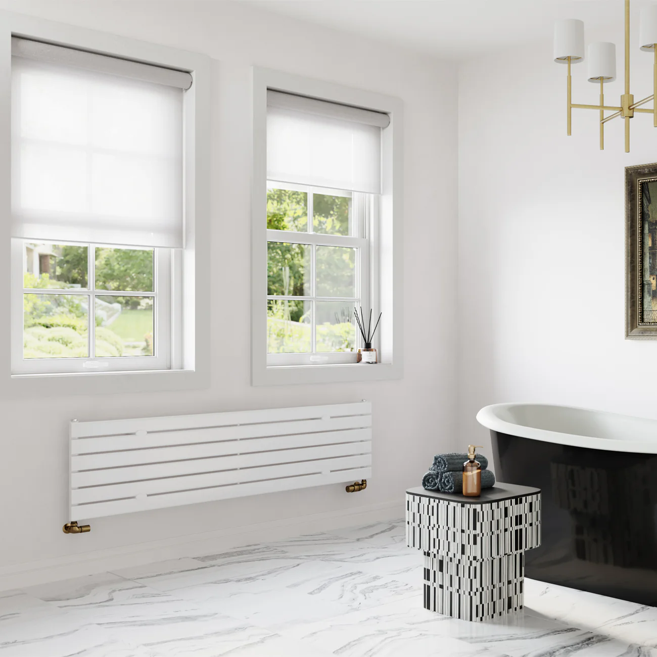 Typhoon Axis - White Horizontal Radiator H408mm x W1600mm Single Panel - Image 2