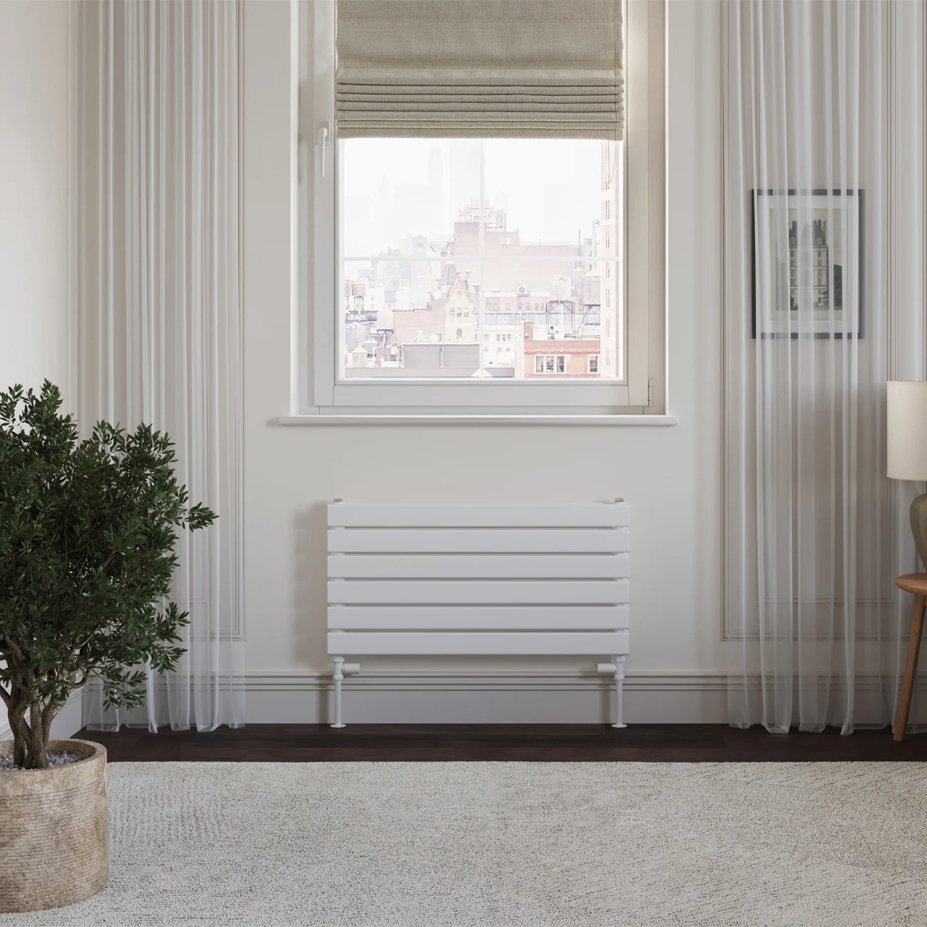 Typhoon Axis - White Horizontal Radiator H408mm x W800mm Double Panel - Image 2