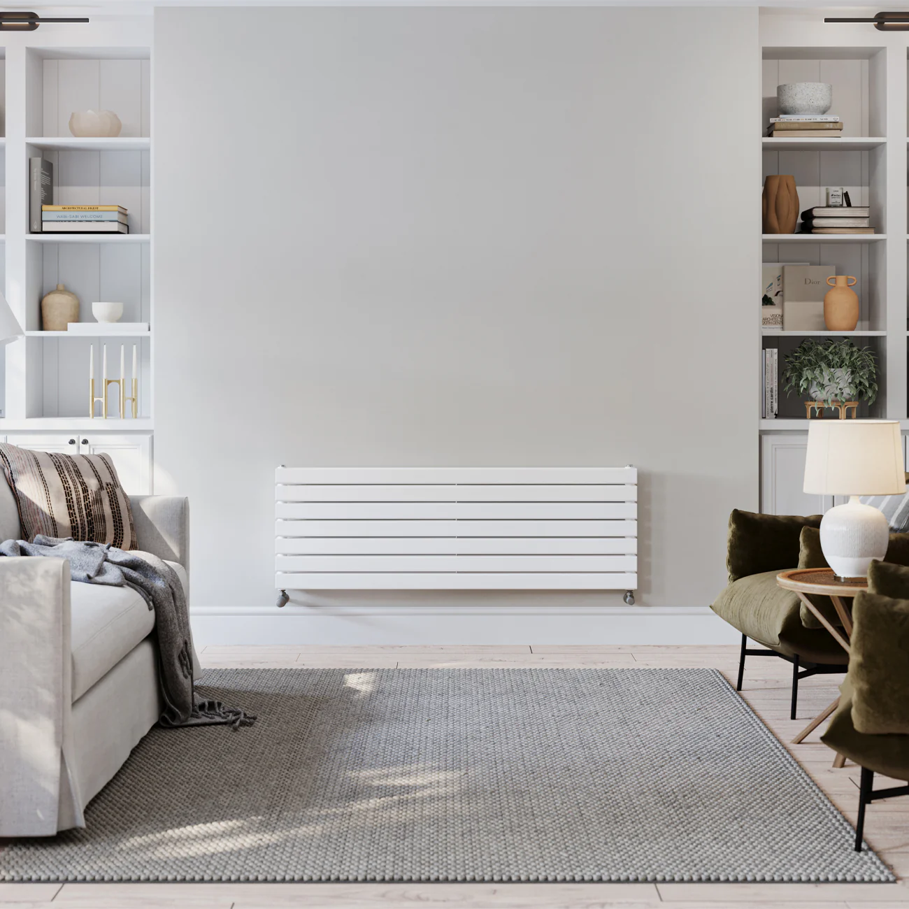 Typhoon Axis - White Horizontal Radiator H476mm x W1400mm Double Panel - Image 2