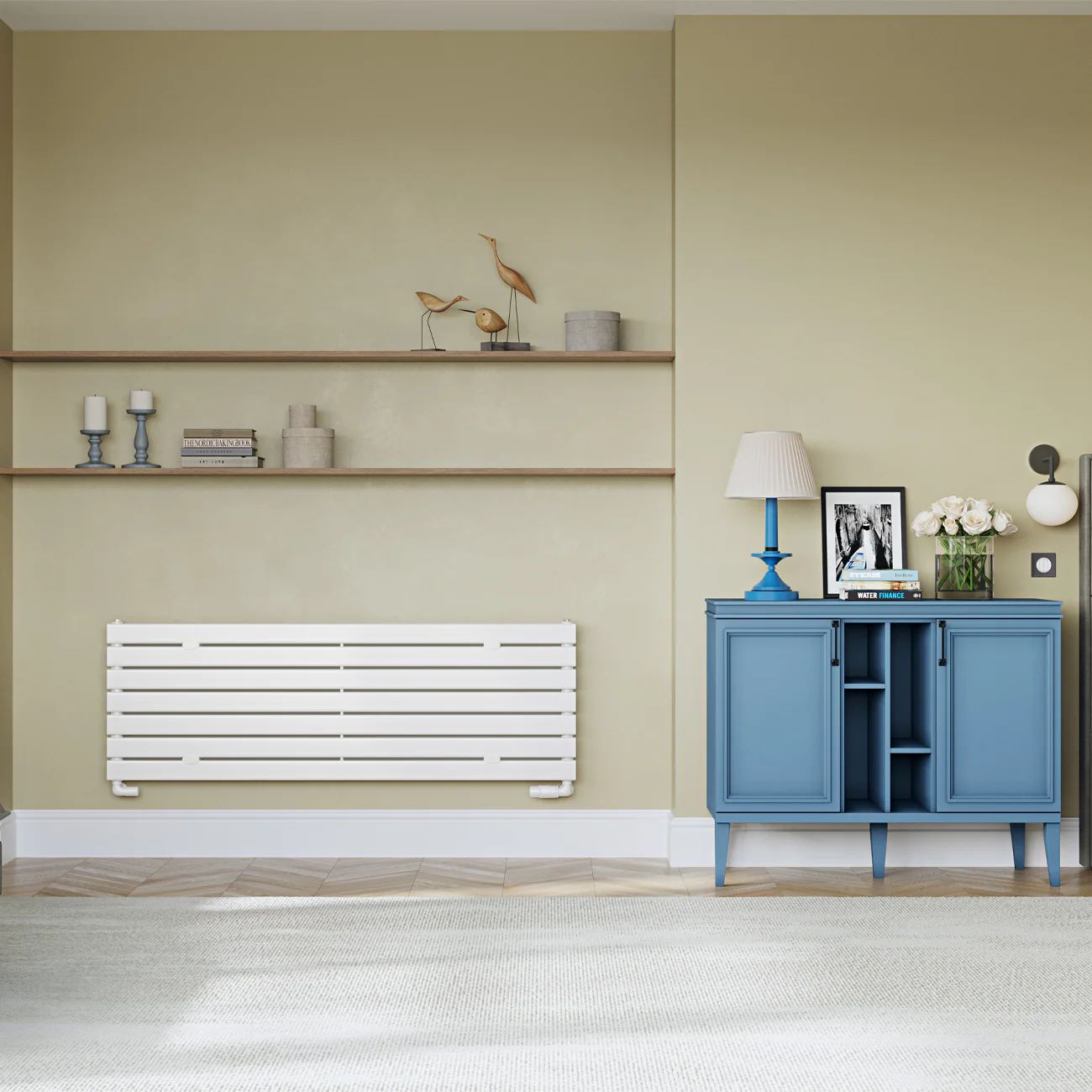 Typhoon Axis - White Horizontal Radiator H476mm x W1400mm Single Panel - Image 2