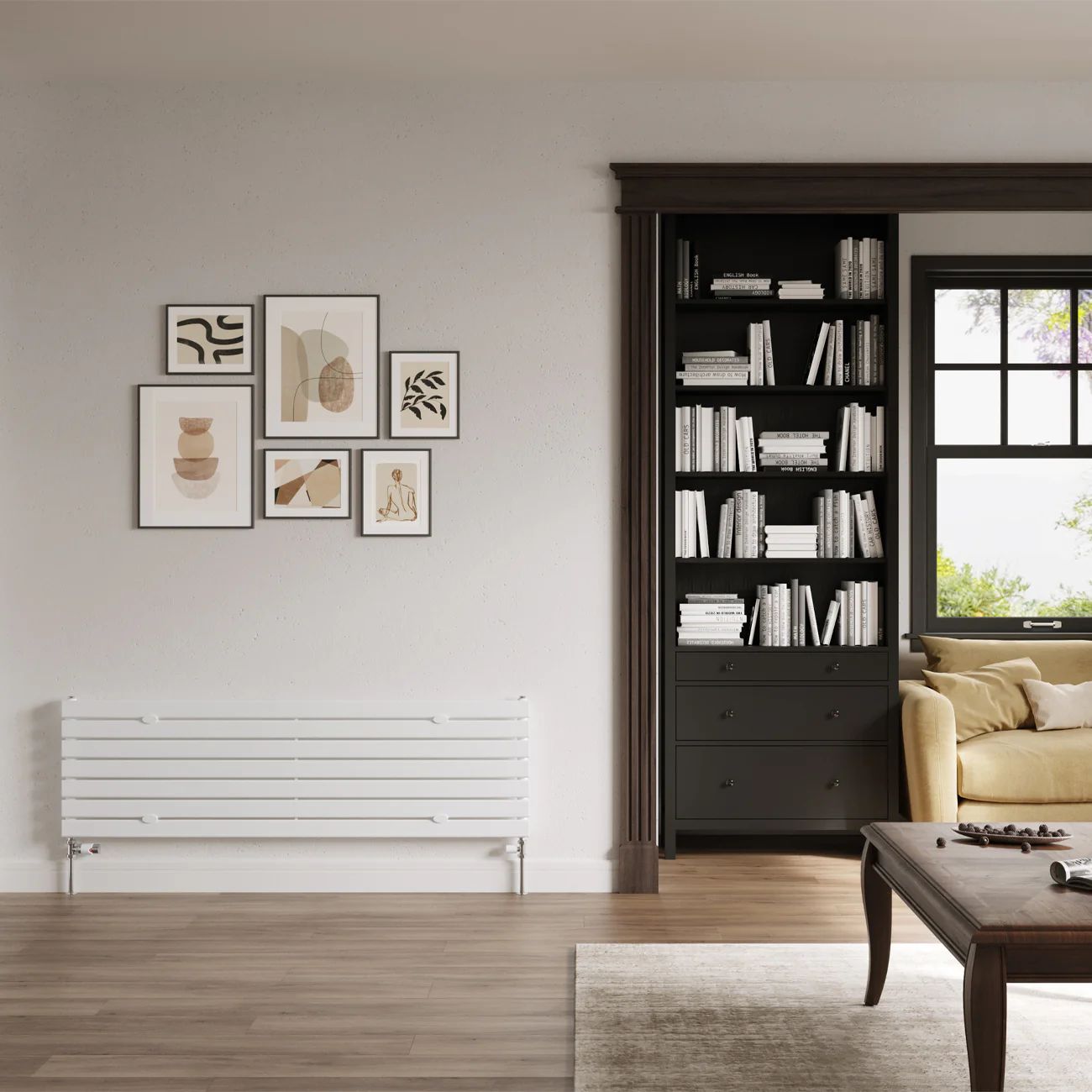 Typhoon Axis - White Horizontal Radiator H476mm x W1600mm Single Panel - Image 2
