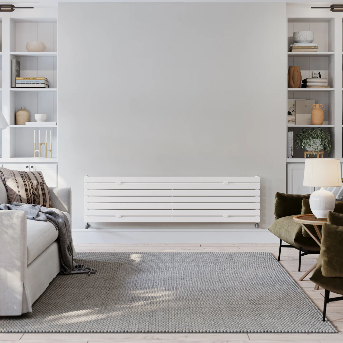Typhoon Axis - White Horizontal Radiator H476mm x W1800mm Single Panel - Image 2
