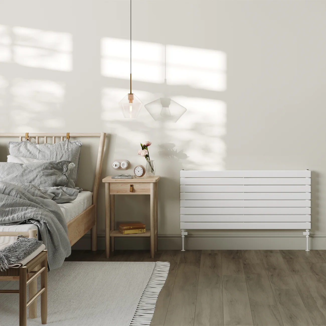 Typhoon Axis - White Horizontal Radiator H544mm x W1200mm Double Panel - Image 2