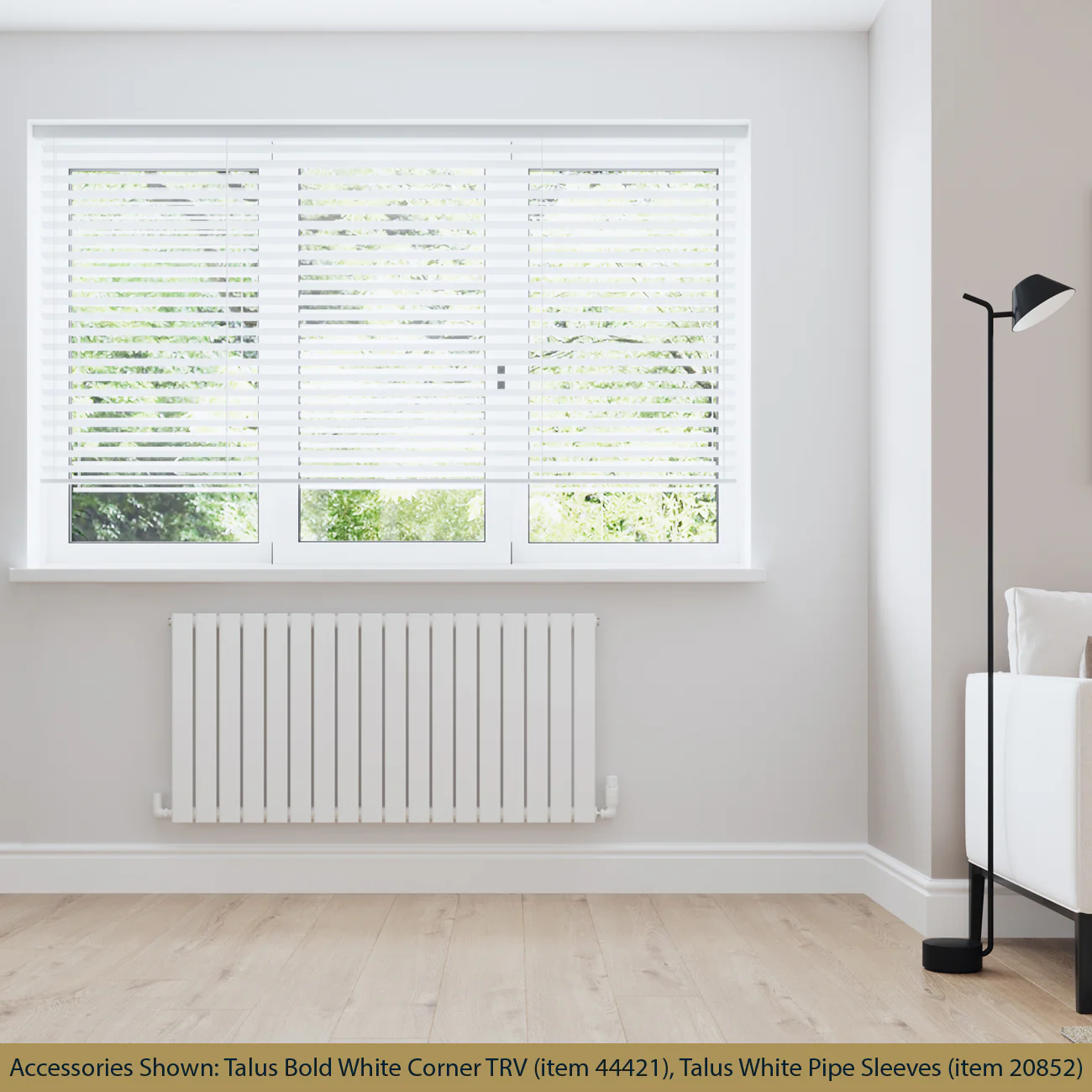Typhoon - White Horizontal Radiator H600mm x W1224mm Single Panel - Image 2