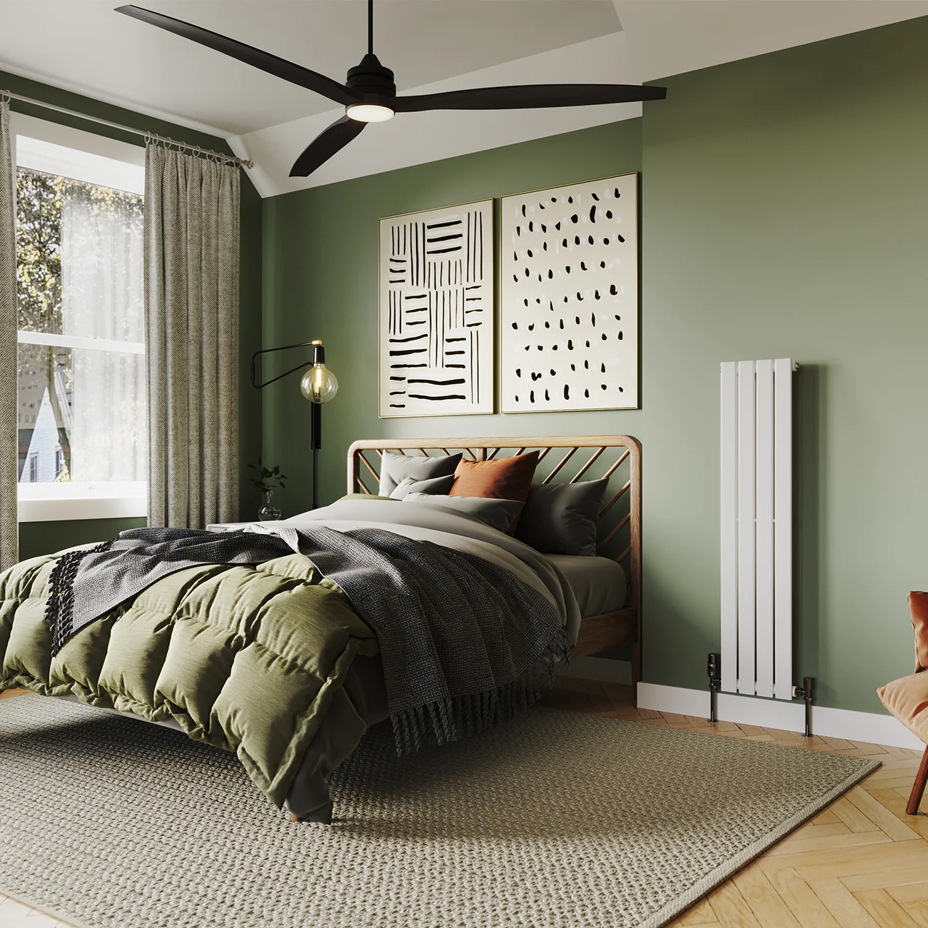 Typhoon - White Vertical Radiator H1200mm x W272mm Single Panel - Image 2