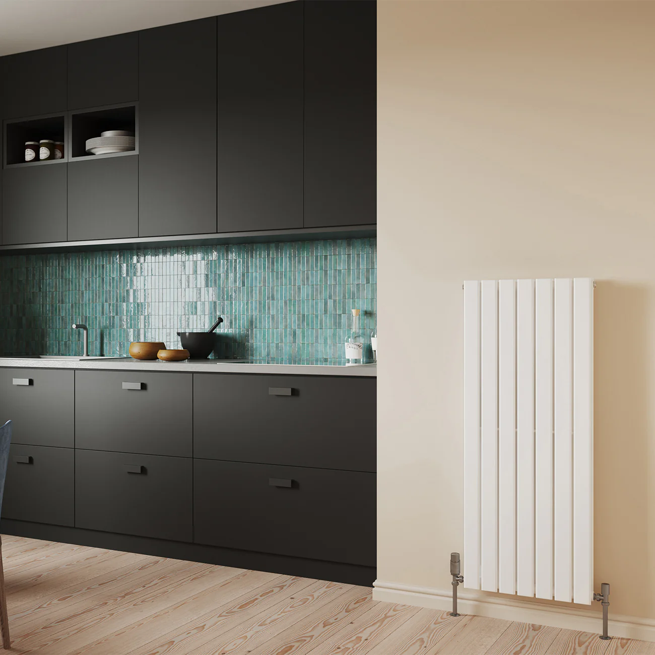 Typhoon - White Vertical Radiator H1200mm x W476mm Single Panel - Image 2