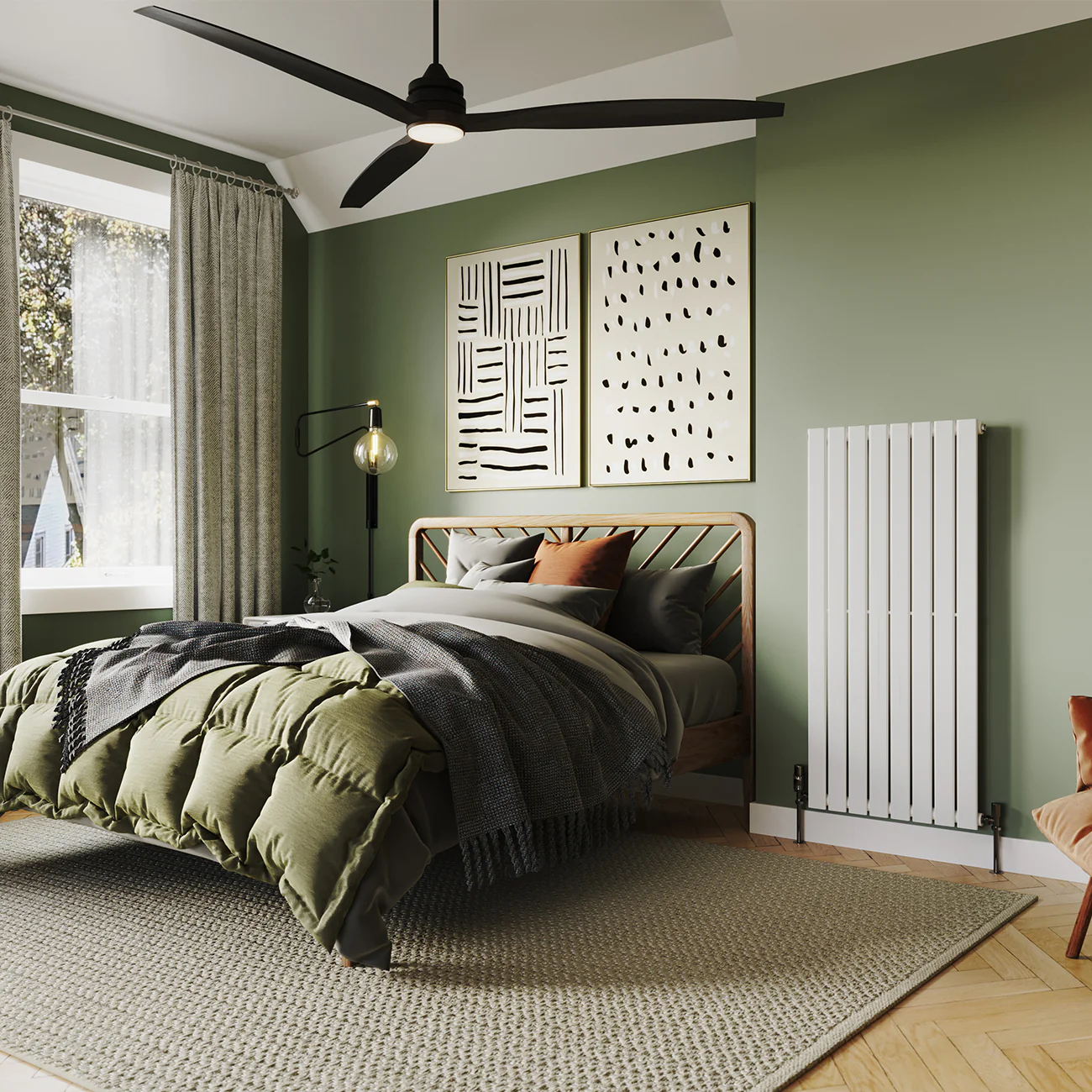 Typhoon - White Vertical Radiator H1200mm x W544mm Single Panel - Image 2