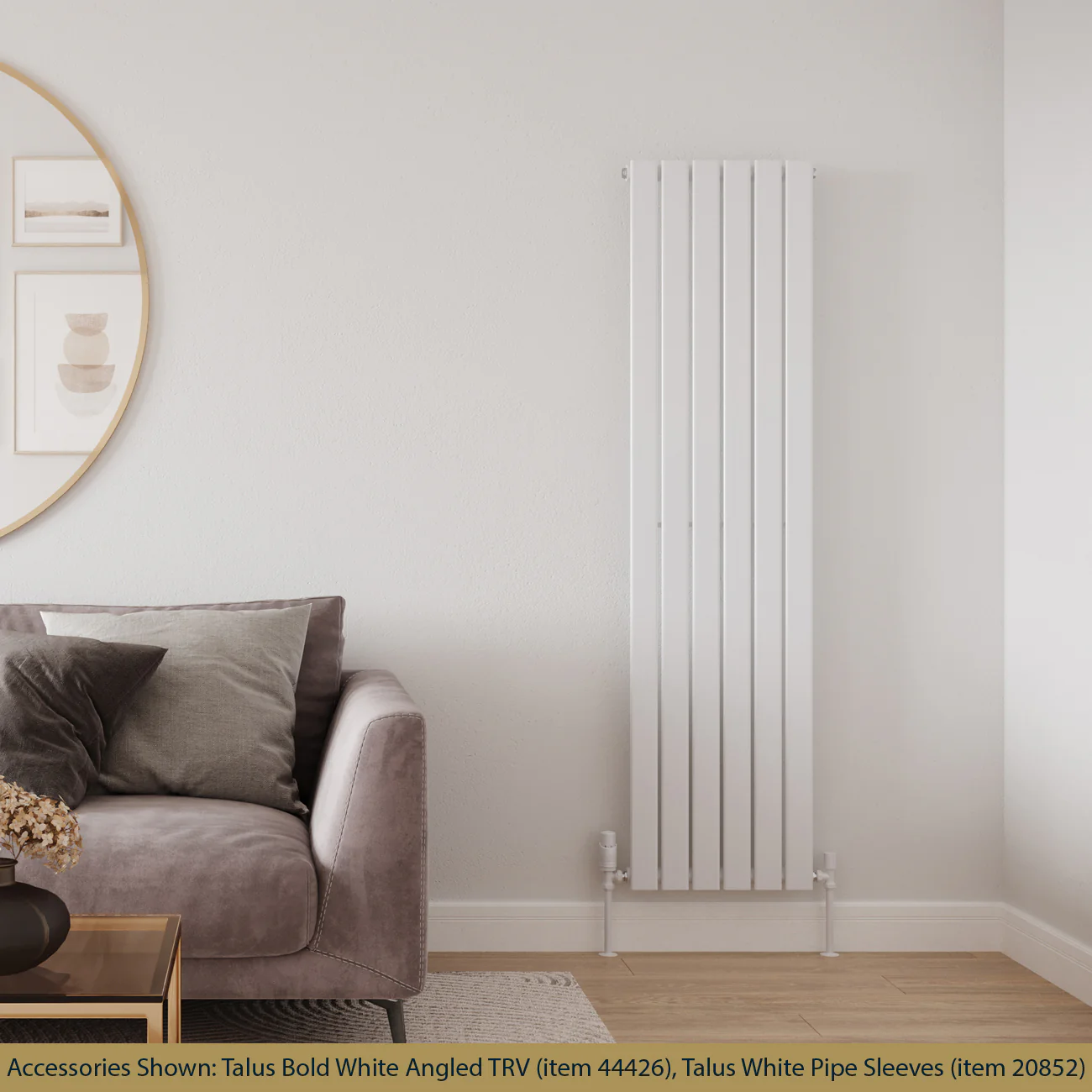 Typhoon - White Vertical Radiator H1600mm x W408mm Single Panel - Image 2
