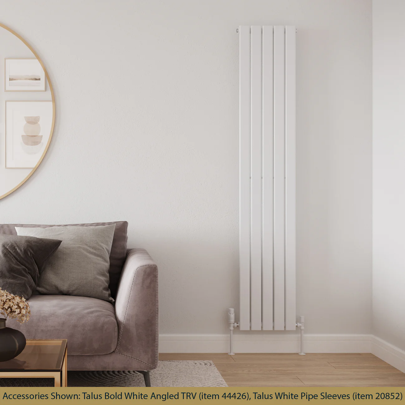 Typhoon - White Vertical Radiator H1800mm x W340mm Single Panel - Image 2