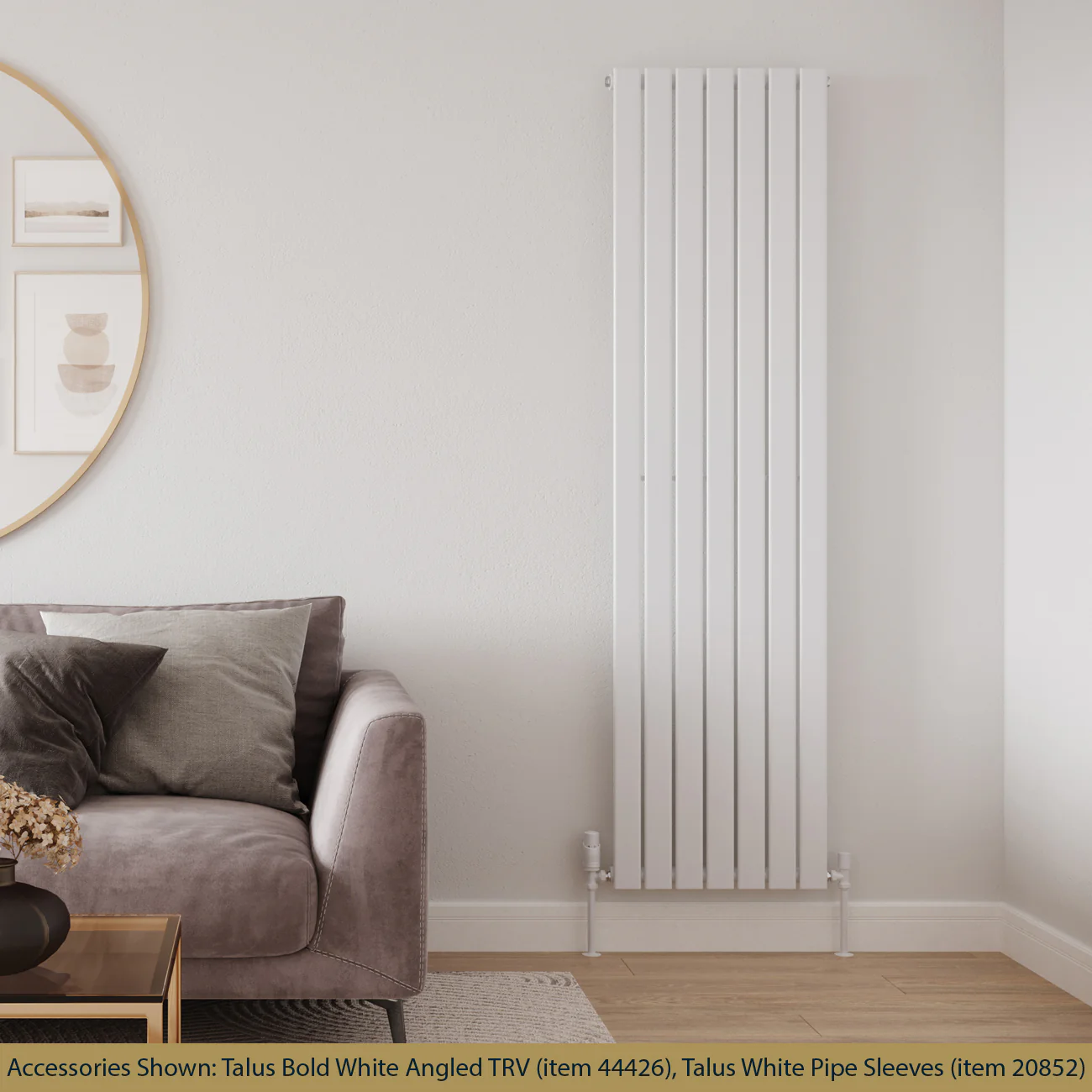Typhoon - White Vertical Radiator H1800mm x W476mm Single Panel - Image 2