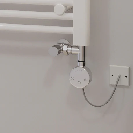 Zennor - Anthracite Dual Fuel Towel Rail H1400mm x W400mm Thermostatic - Straight - Image 4