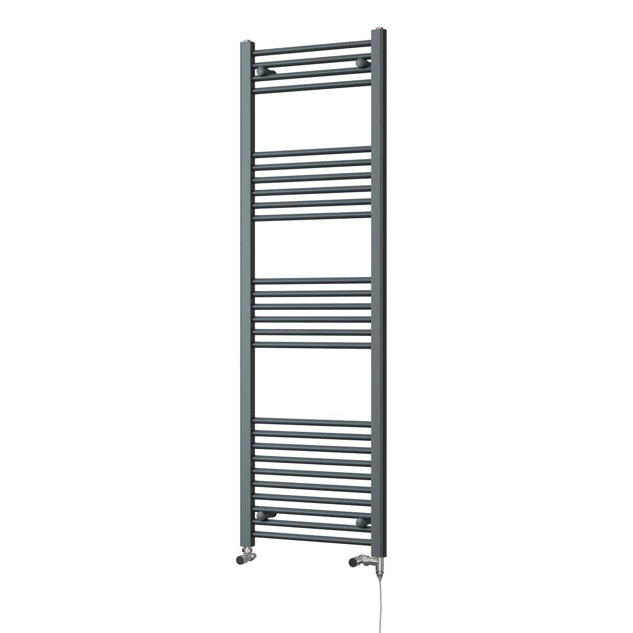 Zennor - Anthracite Dual Fuel Towel Rail H1600mm x W500mm Standard - Straight