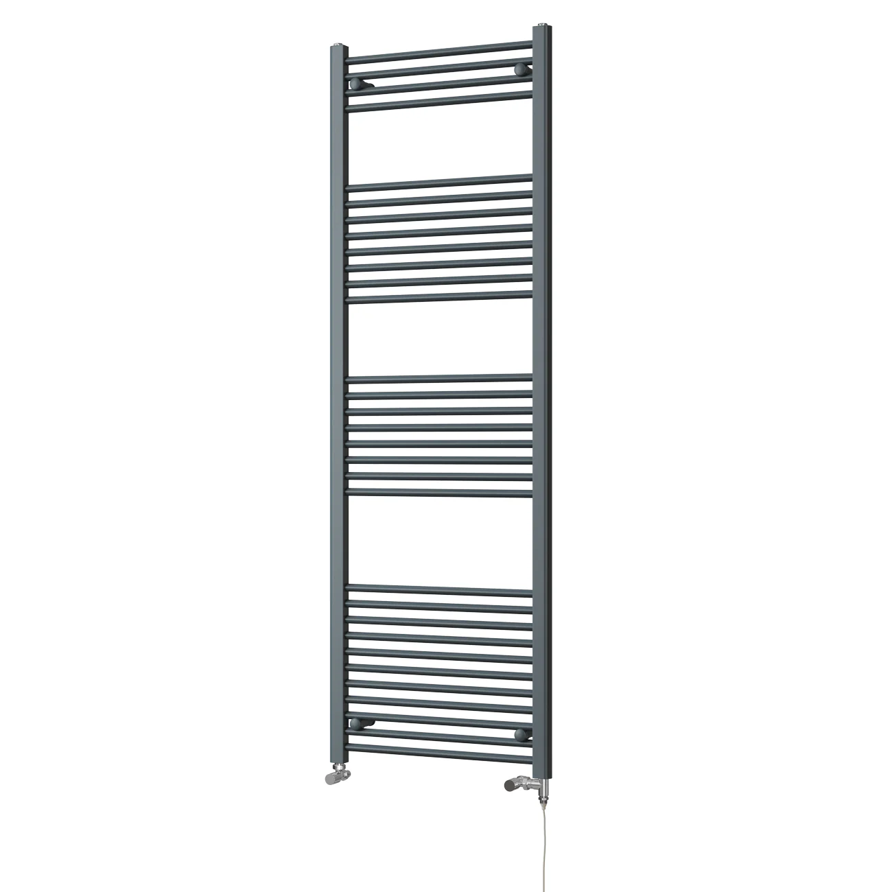 Zennor - Anthracite Dual Fuel Towel Rail H1800mm x W600mm Standard - Straight