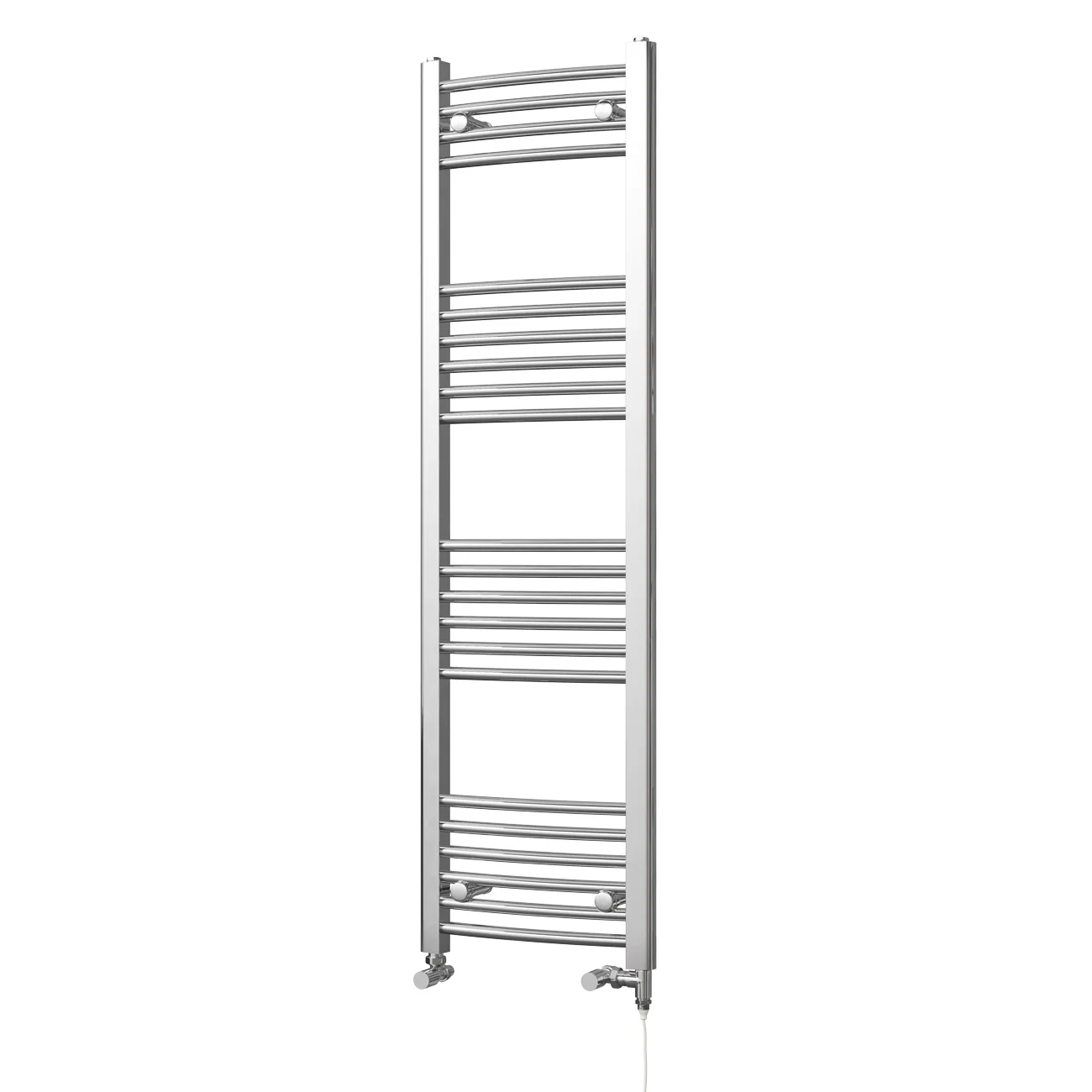 Zennor - Chrome Dual Fuel Towel Rail H1400mm x W400mm Standard - Curved
