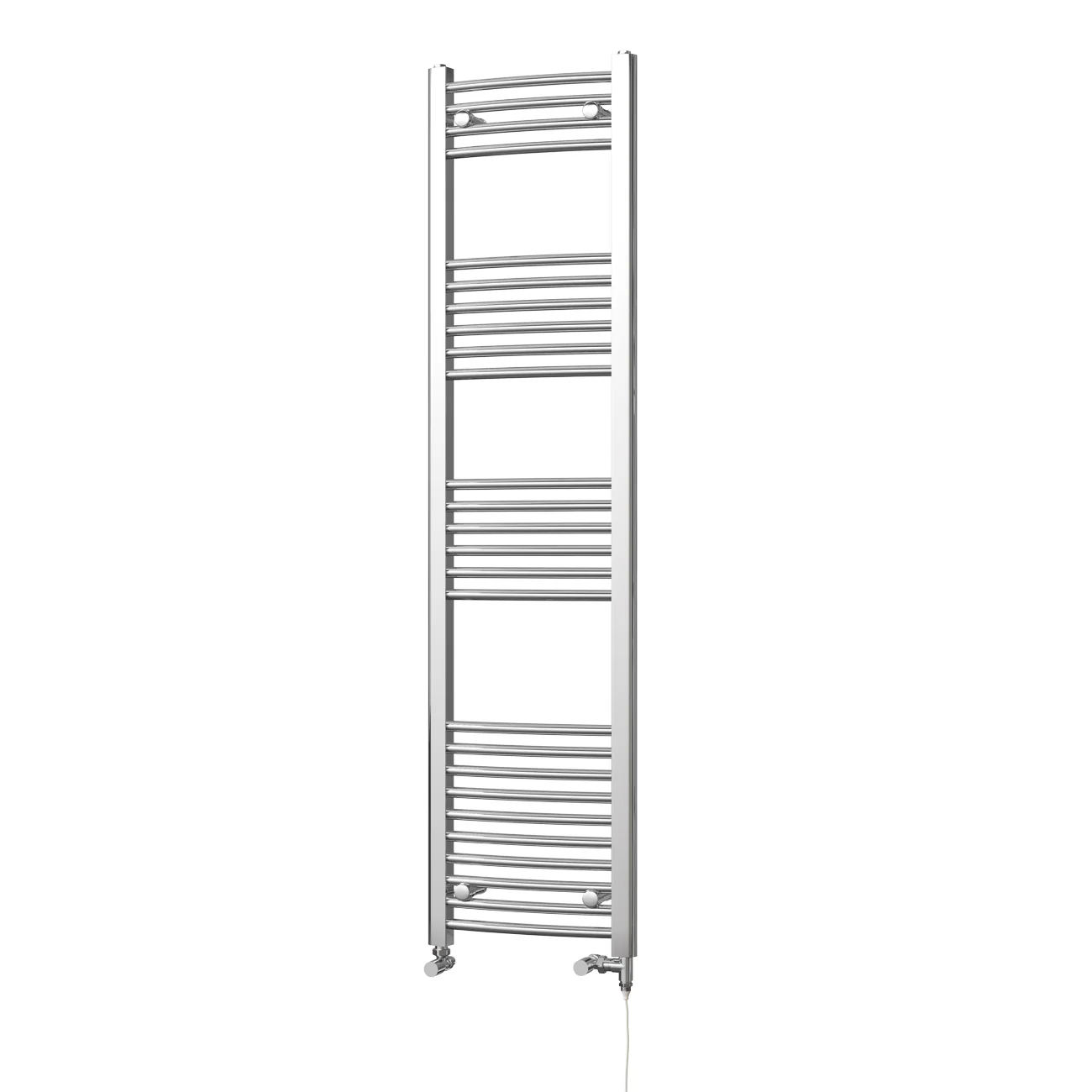 Zennor - Chrome Dual Fuel Towel Rail H1600mm x W400mm Standard - Curved