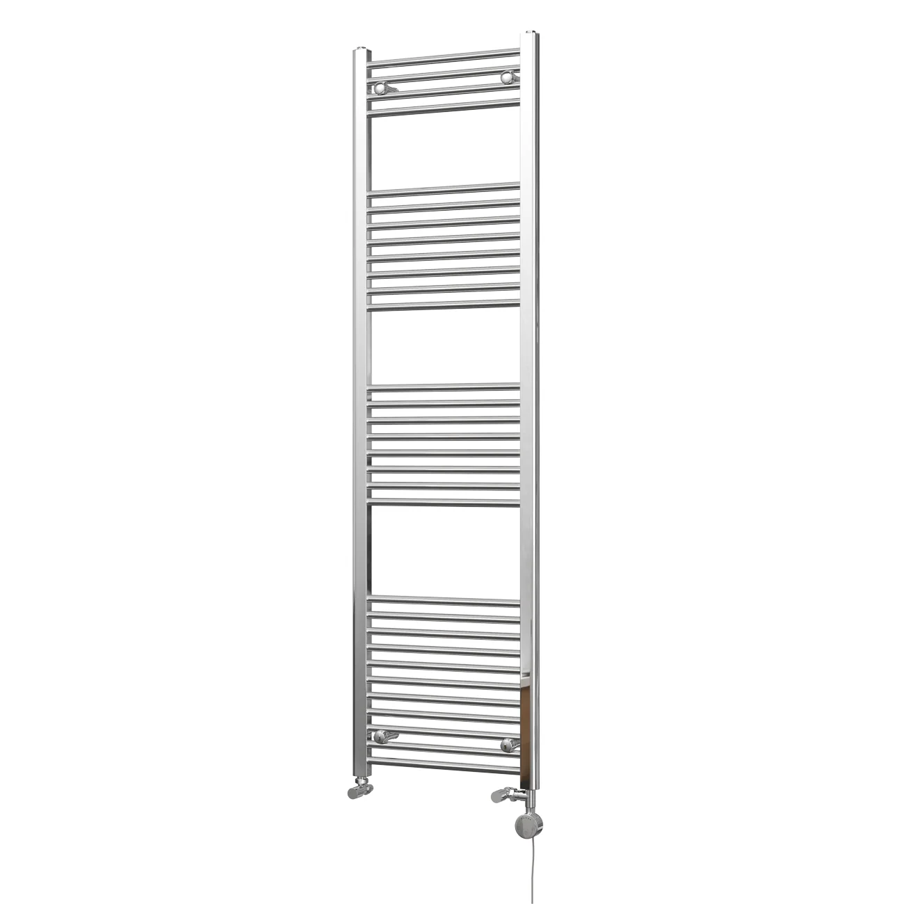 Zennor - Chrome Dual Fuel Towel Rail H1800mm x W500mm Thermostatic - Straight