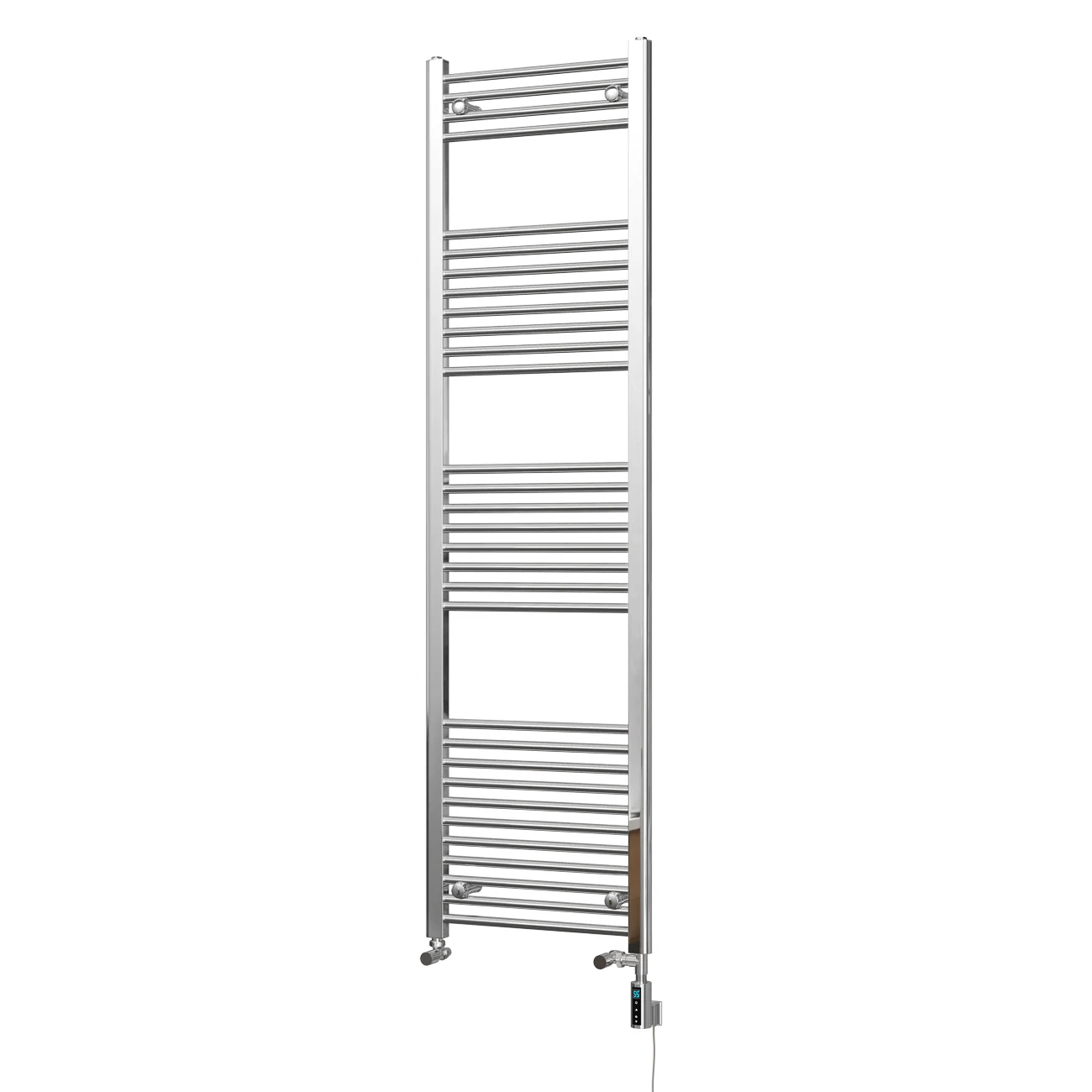 Zennor - Chrome Dual Fuel Towel Rail H1800mm x W500mm Thermostatic WIFI - Straight