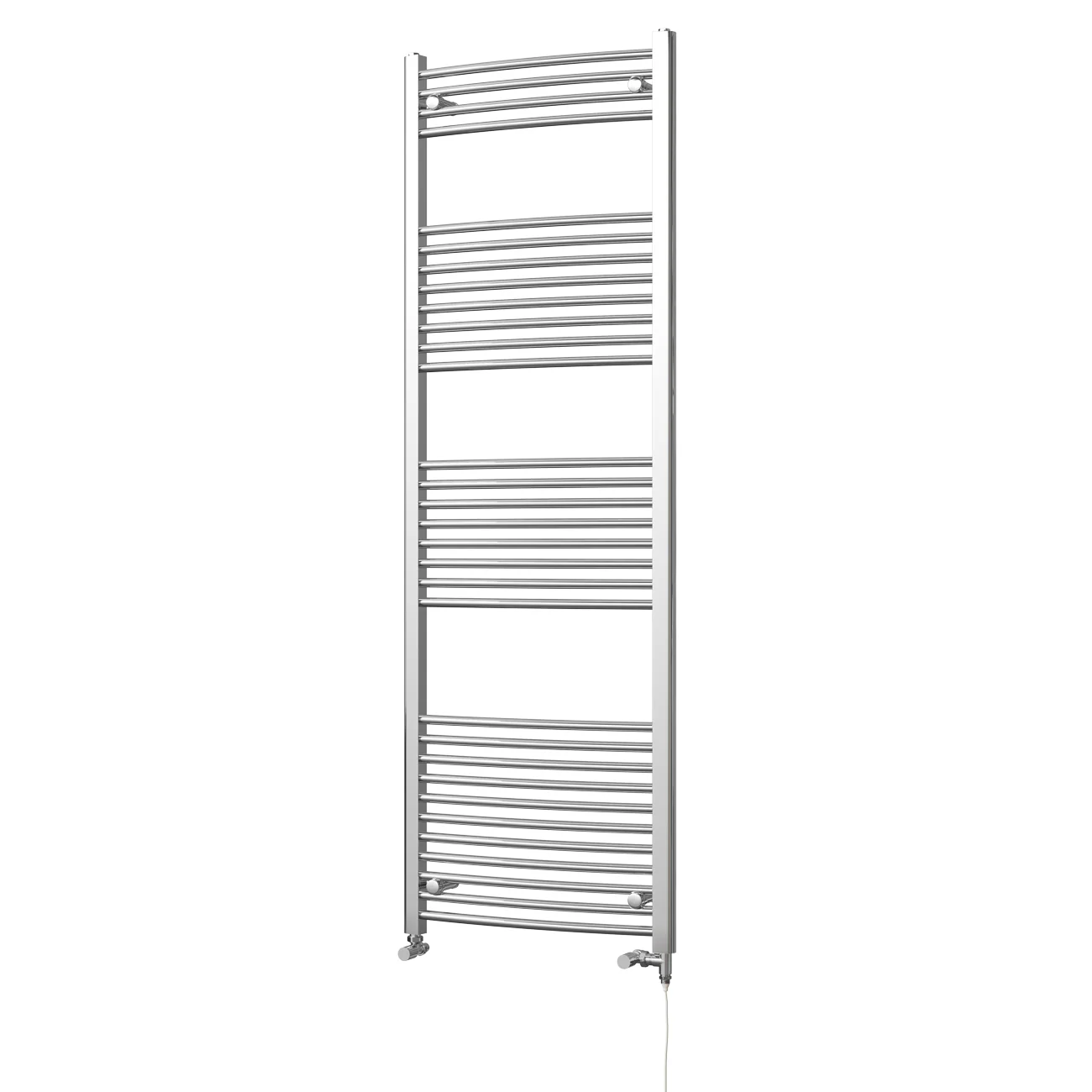 Zennor - Chrome Dual Fuel Towel Rail H1800mm x W600mm Standard - Curved