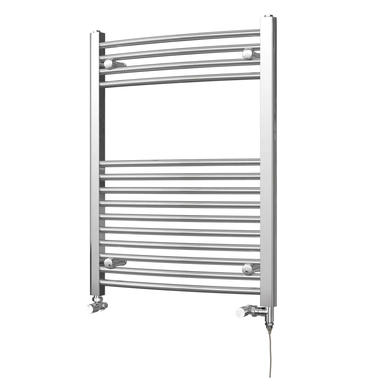Zennor - Chrome Dual Fuel Towel Rail H800mm x W600mm Standard - Curved